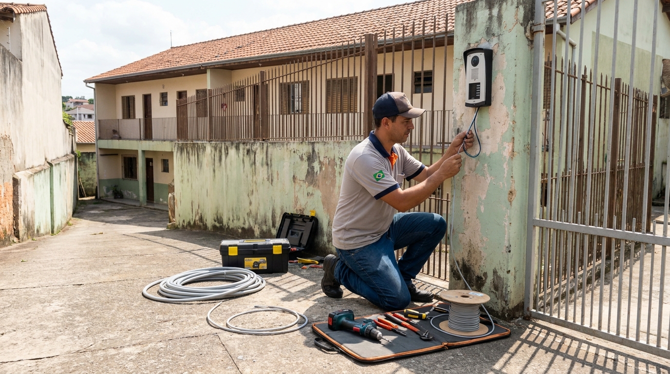 Instalação de Porteiro Eletrônico no Conjunto Farid Libos, Londrina‑PR